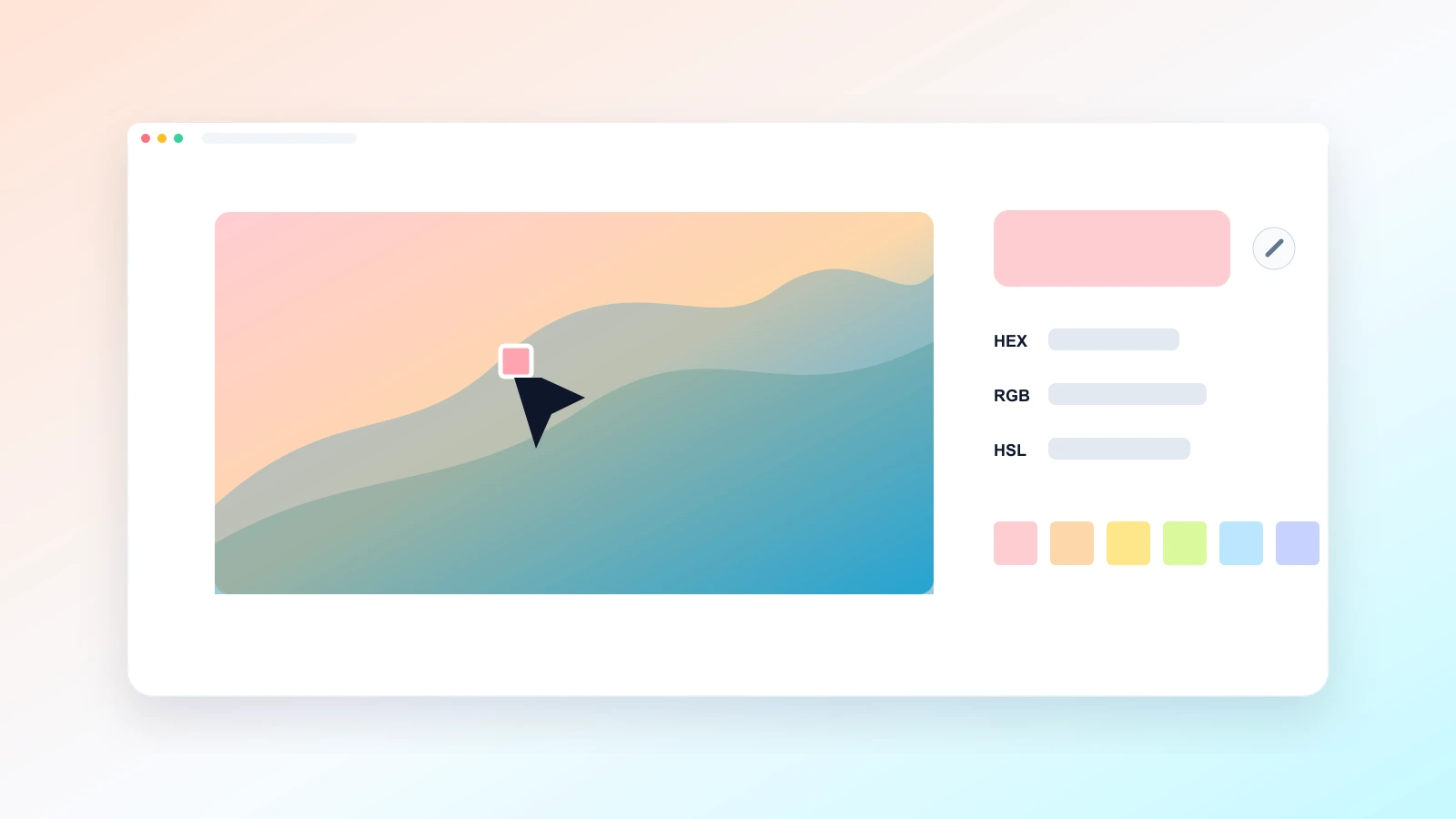 Screenshot of the image color picker tool in action